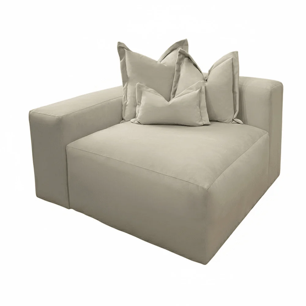 Lenox Silver Velvet Pillow Back Modular Sofa Range - Image 24