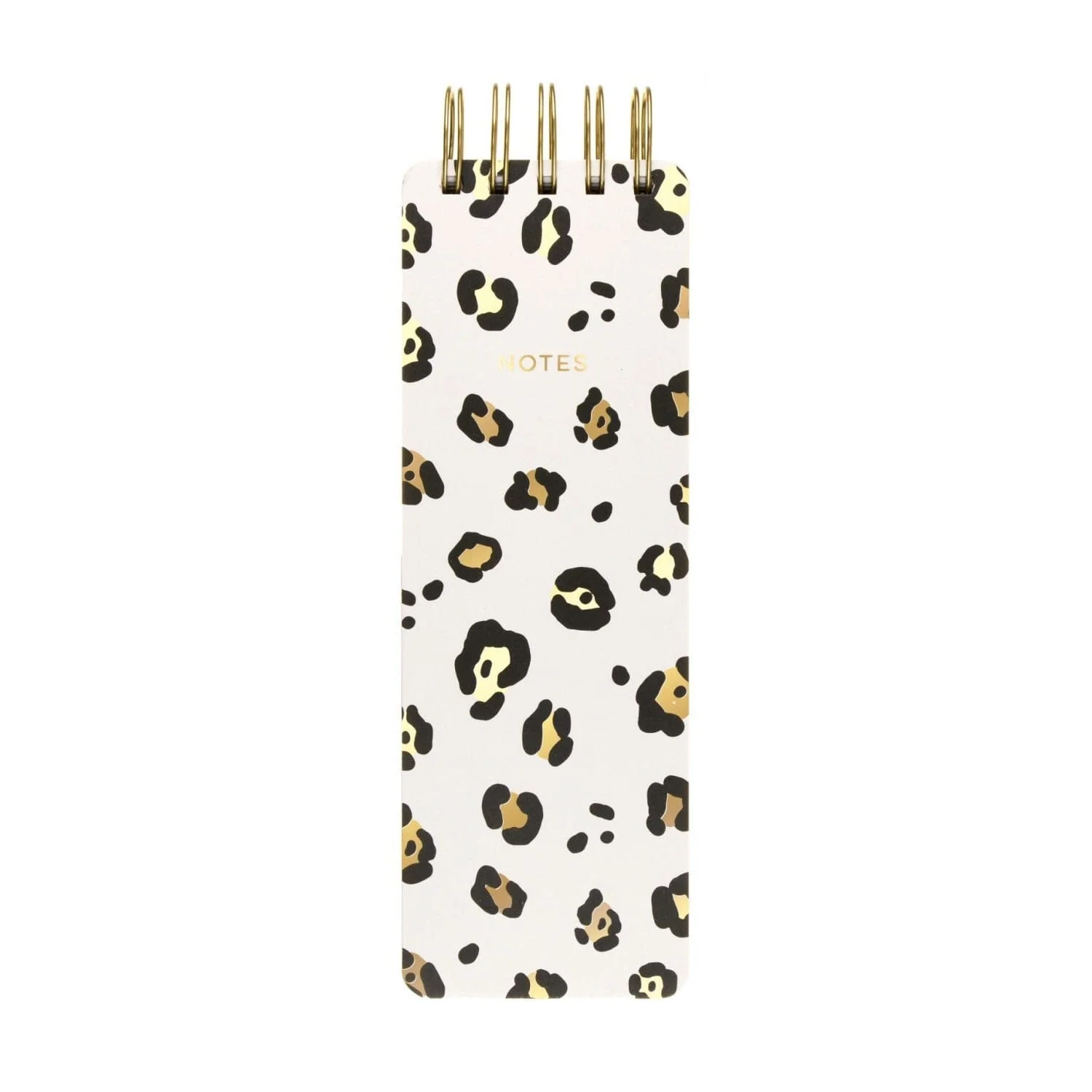 Leopard Print Cream, Gold & Black Lined Memo List Notebook - Image 2
