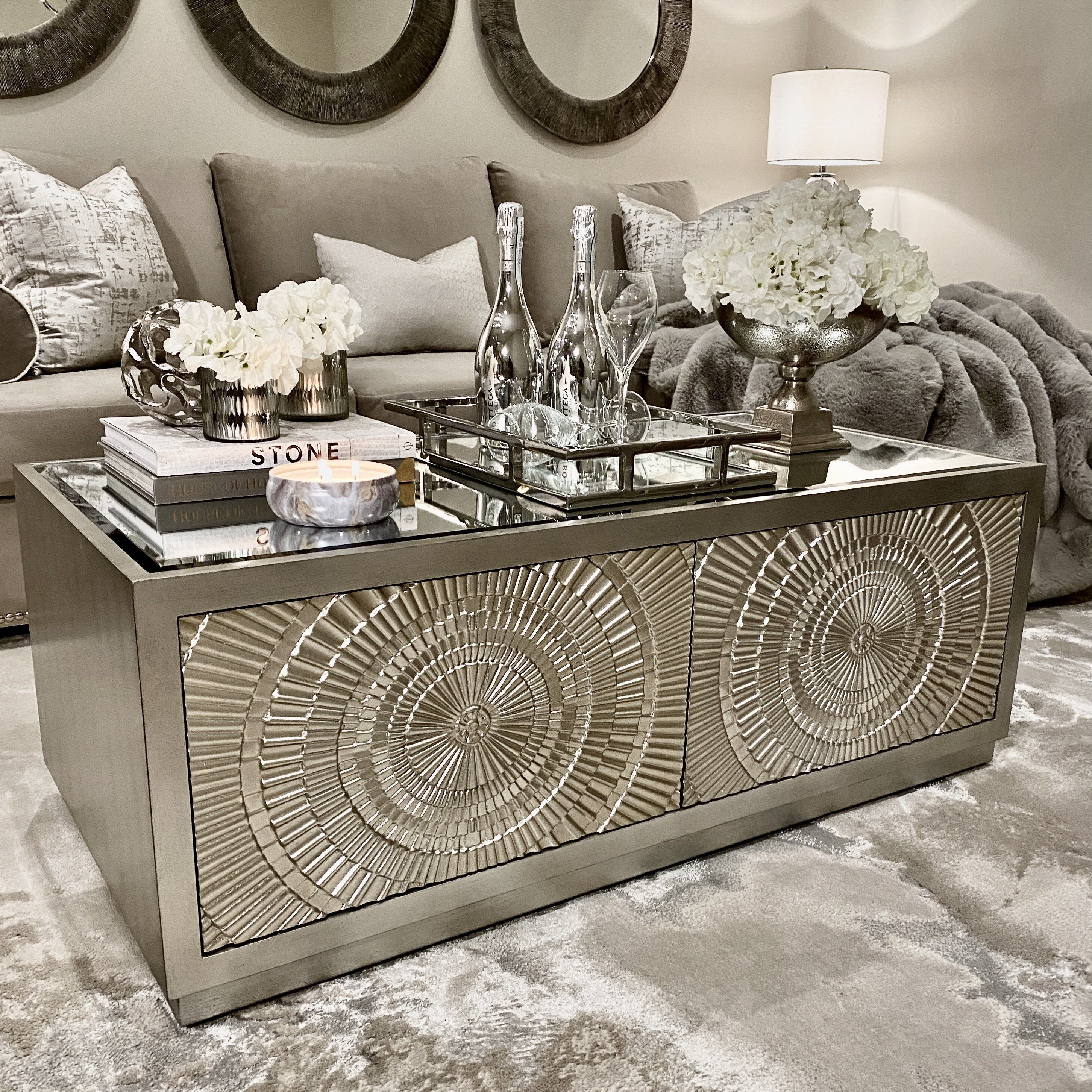 Leverette Silver Premium 4 Drawer Coffee Table - Image 6