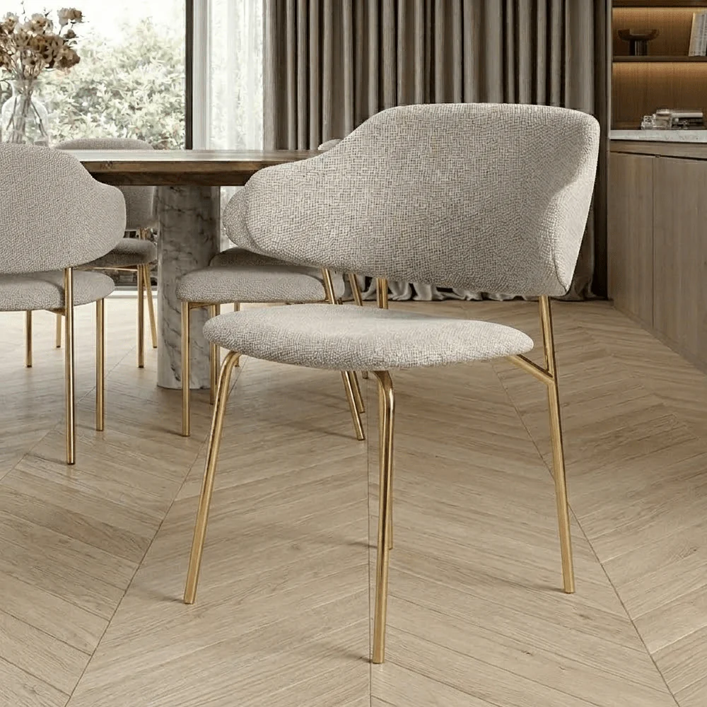 Libbie Beige & Gold Dining Chair