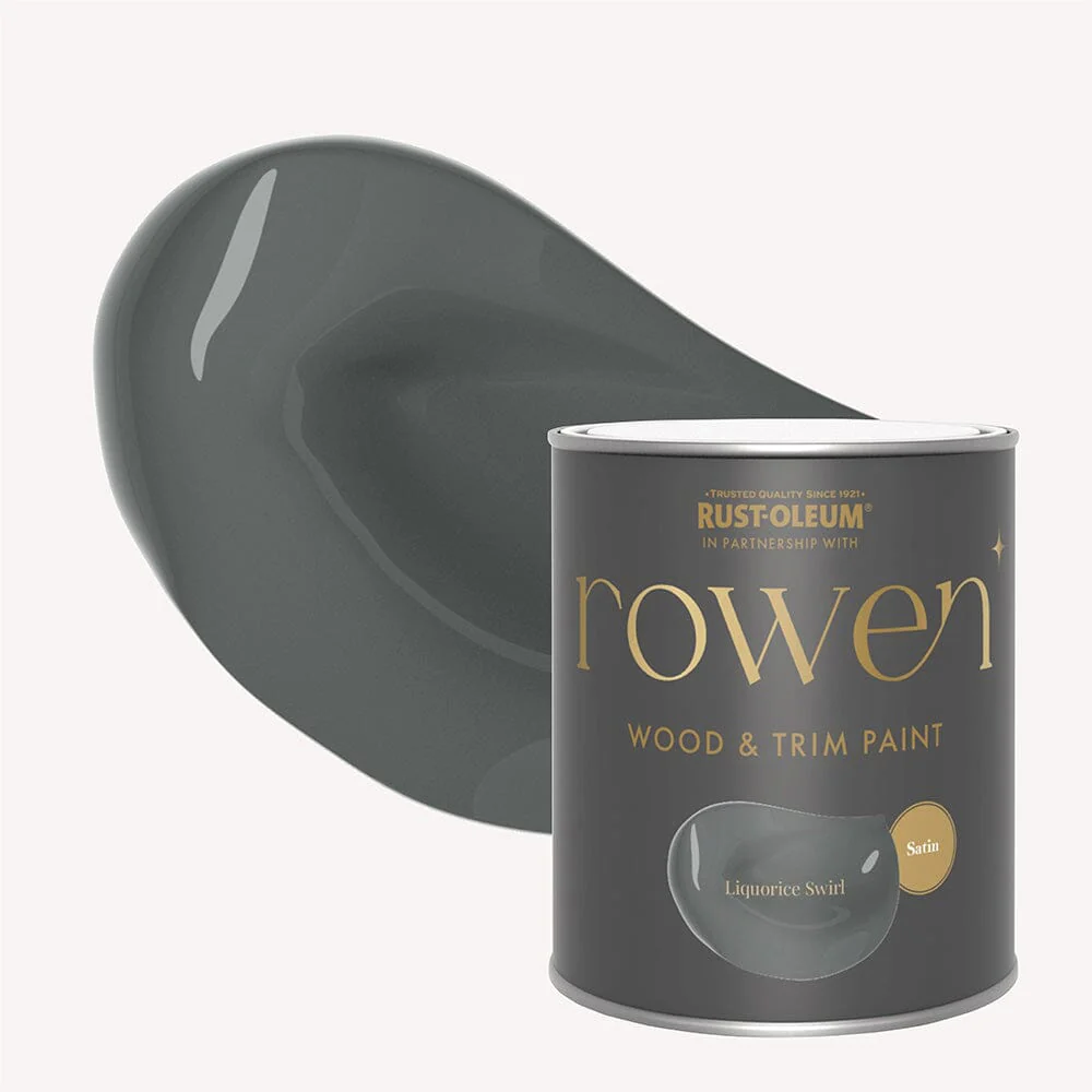 Liquorice Swirl Dark Grey Satin Wood & Trim Paint - 750ml