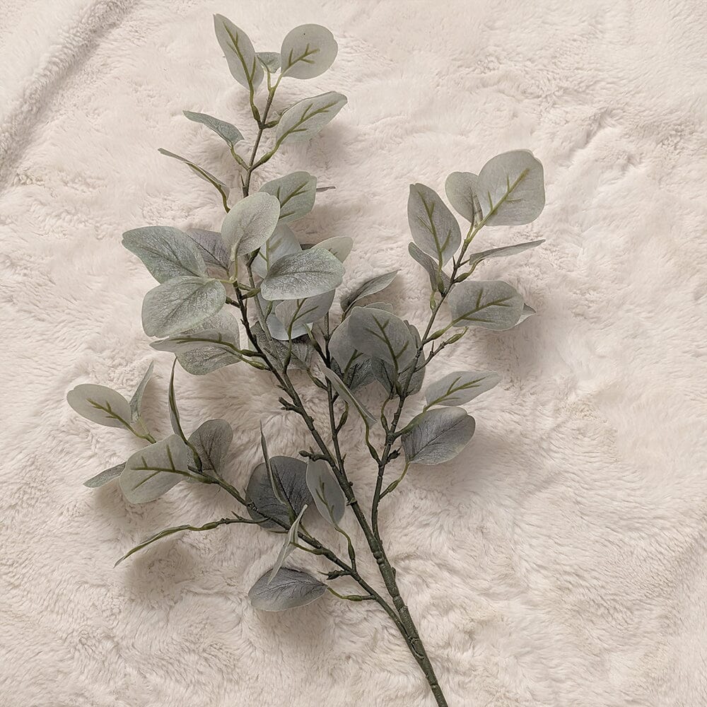 Light Green Dusted Faux Eucalyptus Single Stem - Image 2