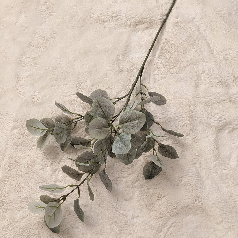 Light Green Dusted Faux Eucalyptus Single Stem - Image 4