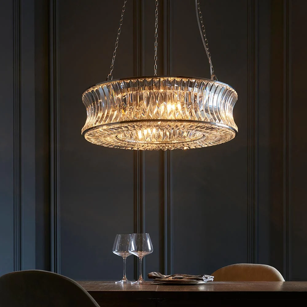 Limone Nickel & Glass 6 Light Pendant Ceiling Light - Image 2