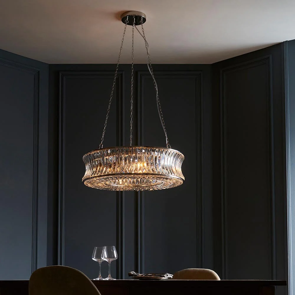 Limone Nickel & Glass 6 Light Pendant Ceiling Light - Image 3