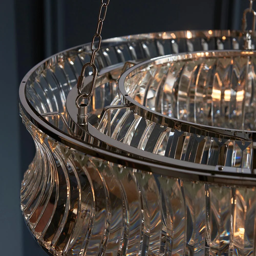 Limone Nickel & Glass 6 Light Pendant Ceiling Light - Image 4