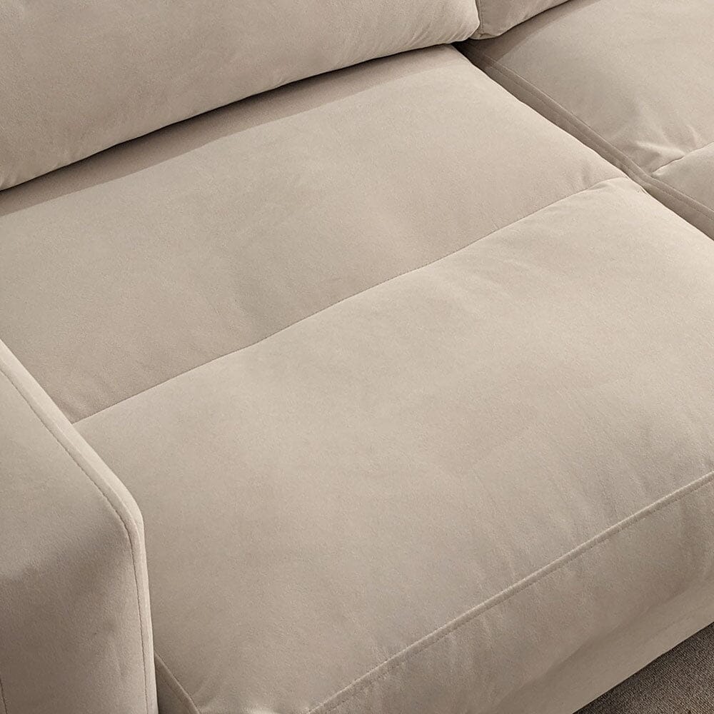 Lisbon Cream Velvet Sofa Range with Stitch Detailing - Image 3