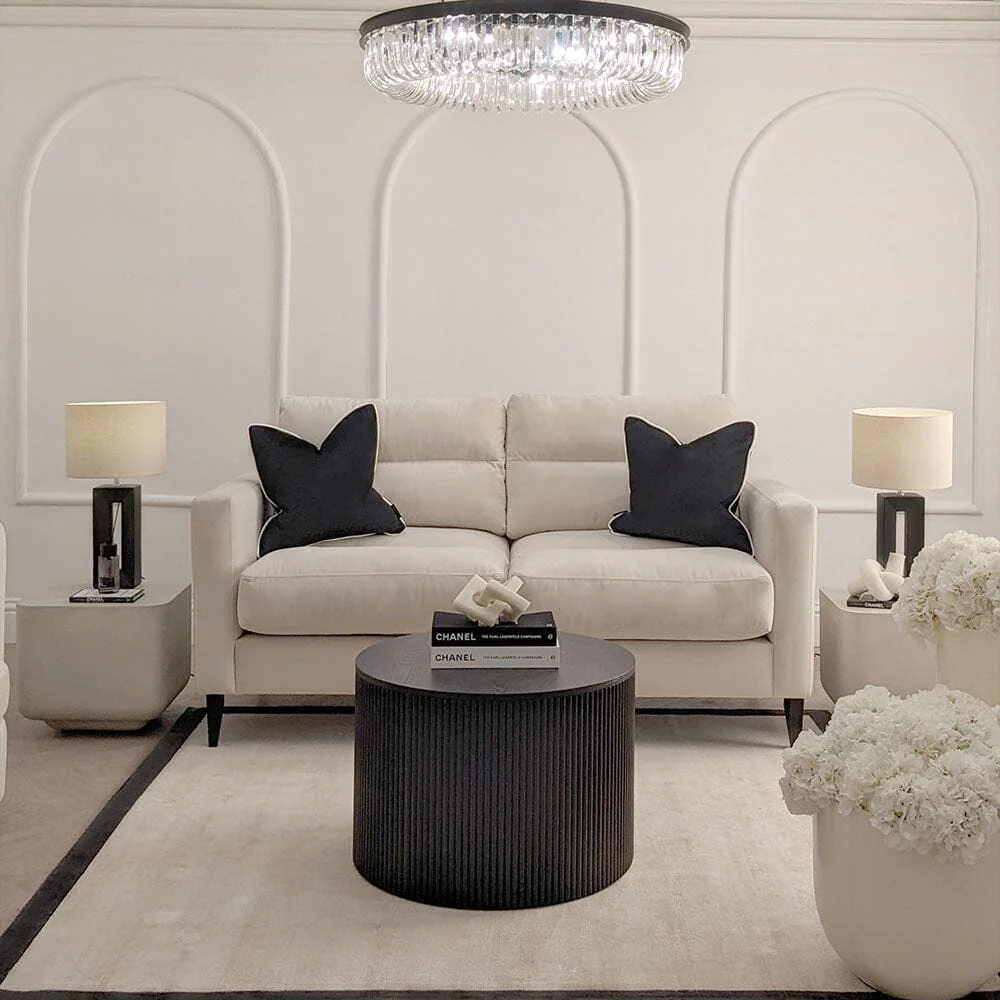 Lisbon Cream Velvet Sofa Range with Stitch Detailing - Image 5