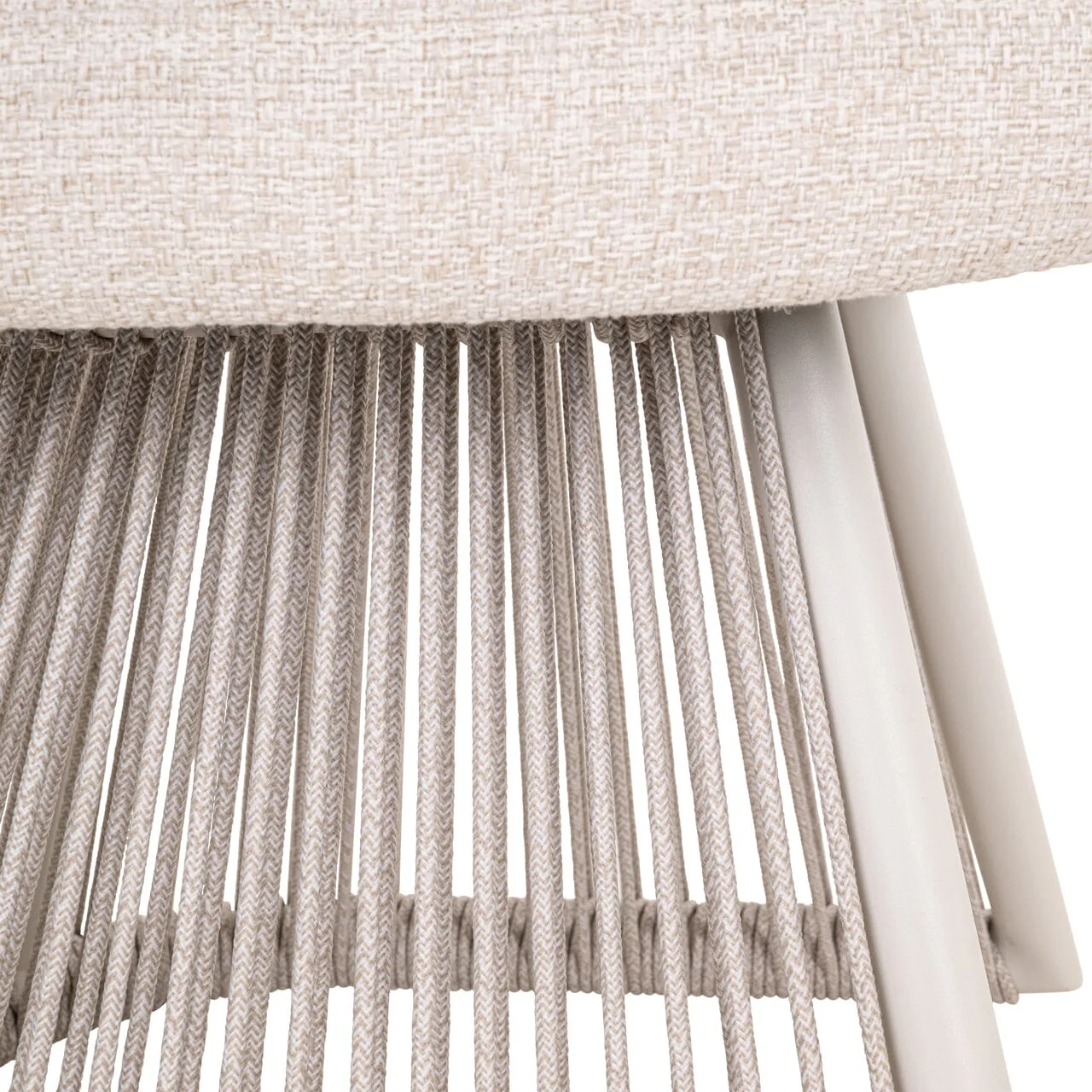 Liu Cream Upholstered Outdoor Dining Chair with Rope Detail - Image 8