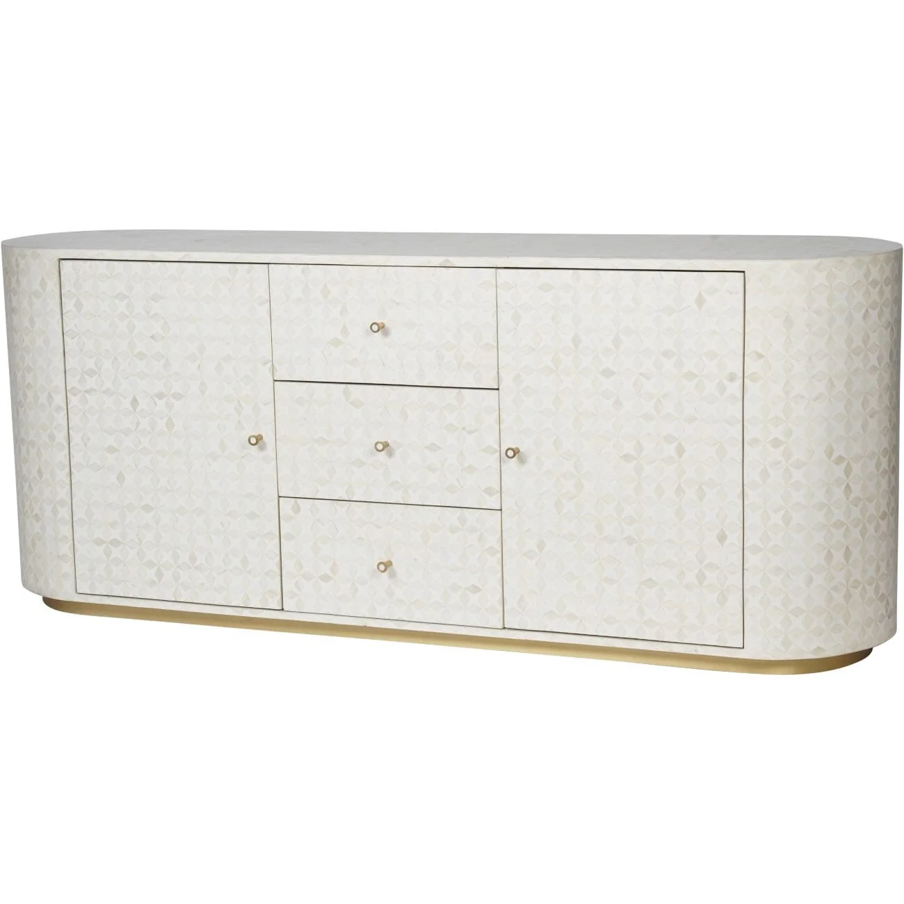 Livia Cream & Gold Patterned Bone Sideboard - Image 2