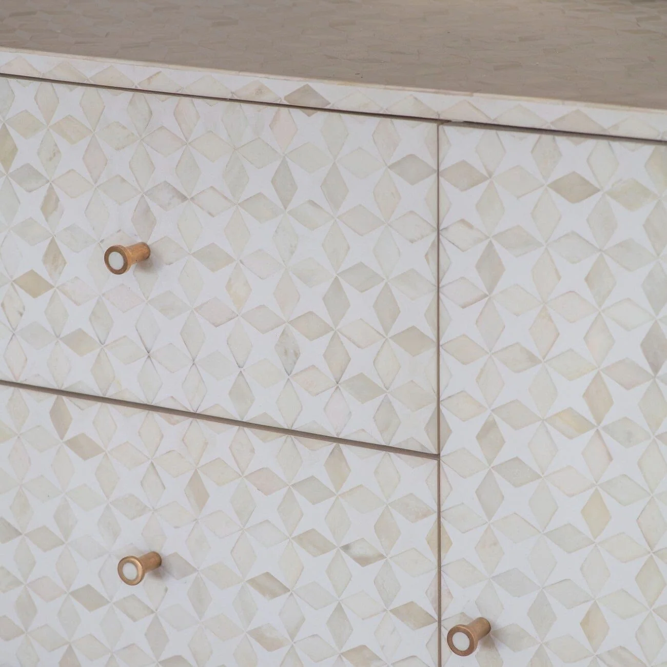 Livia Cream & Gold Patterned Bone Sideboard - Image 5