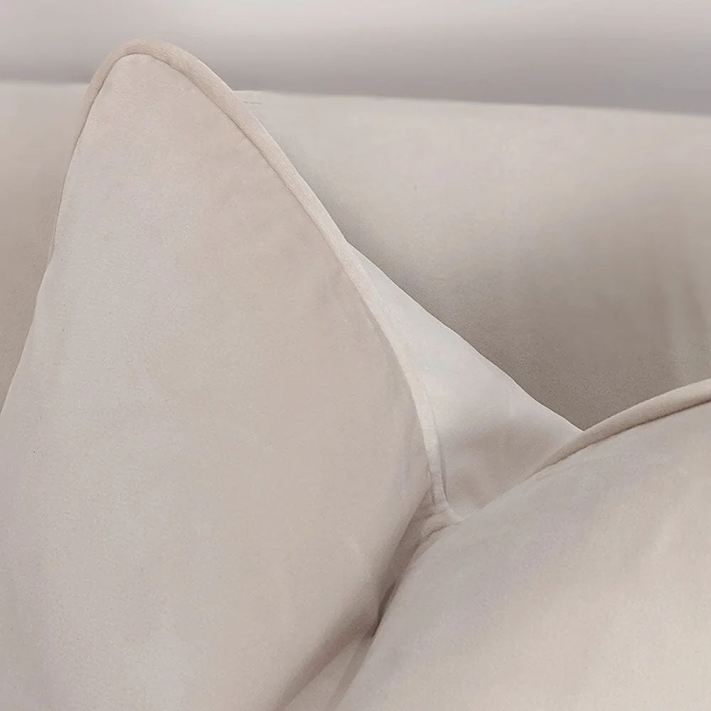 London Oyster Velvet Piped Cushion - 46x46cm - Image 2