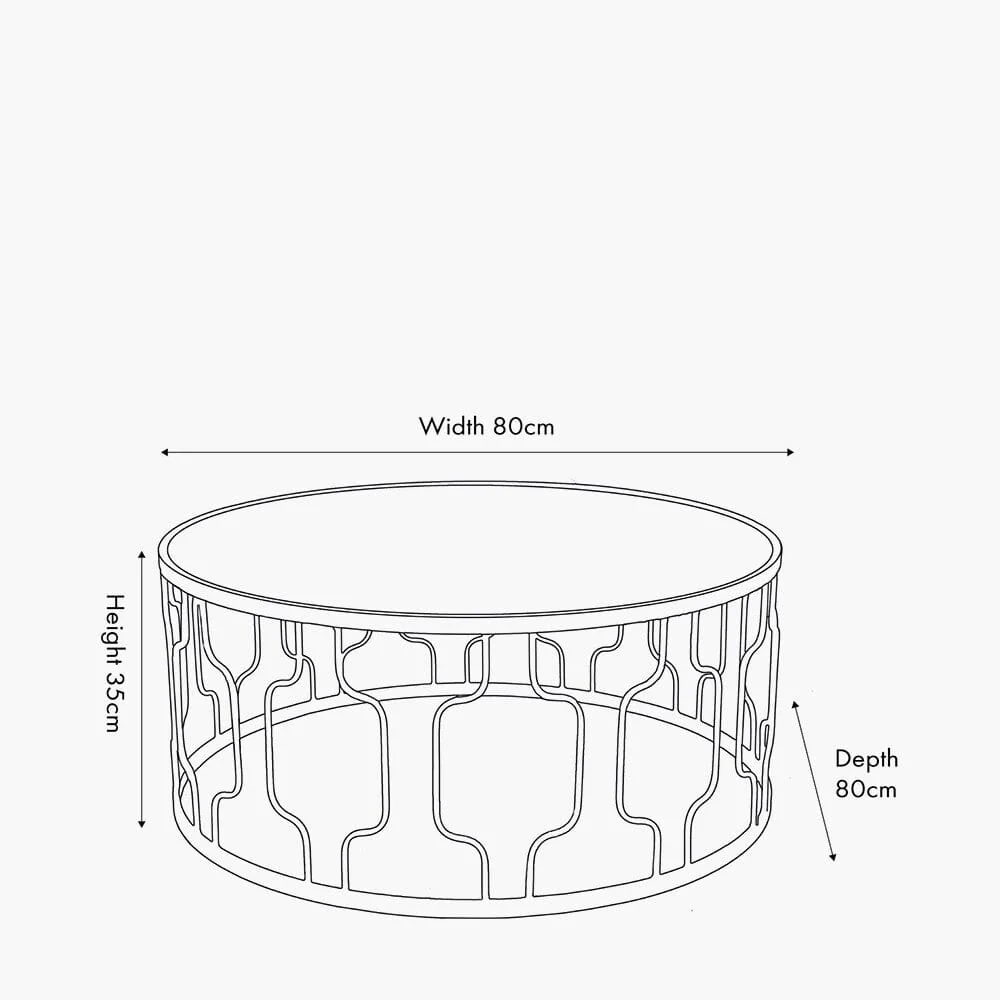 Lorenza Black Metal Coffee Table with Mirrored Top - Image 4