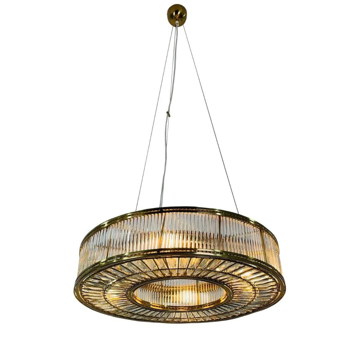 Louise Antique Brass Circular Chandelier Ceiling Light - Image 2