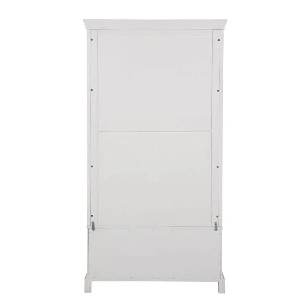 Louvre White Wooden 2 Door 1 Drawer Wardrobe - Image 7