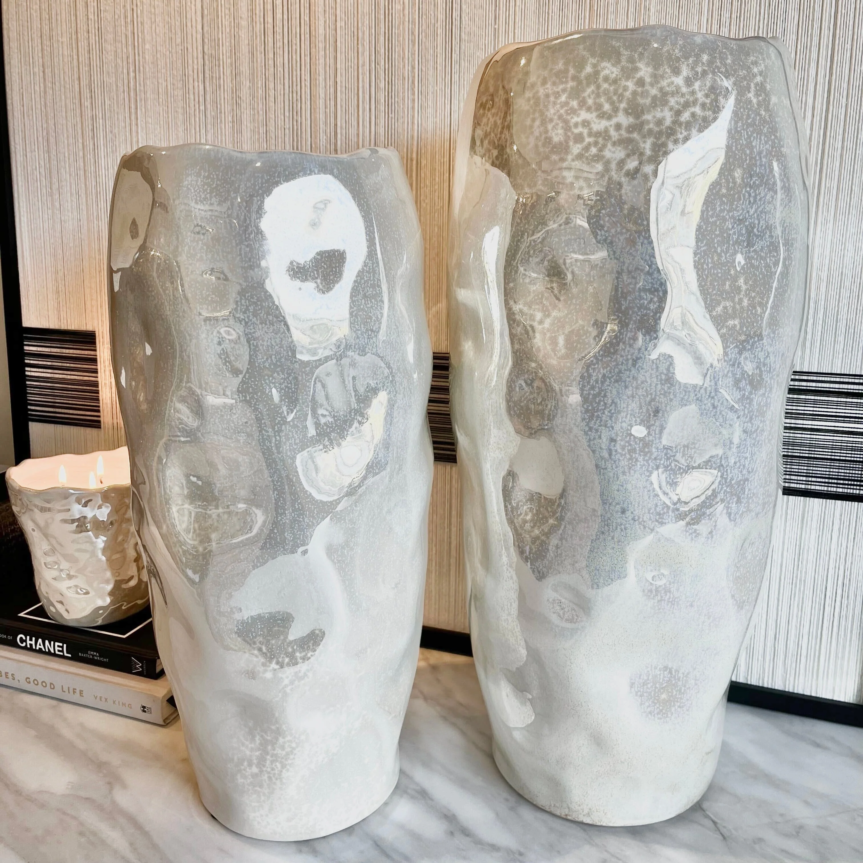 Lucienne Pearlescent Abstract Decorative Vase - Image 2