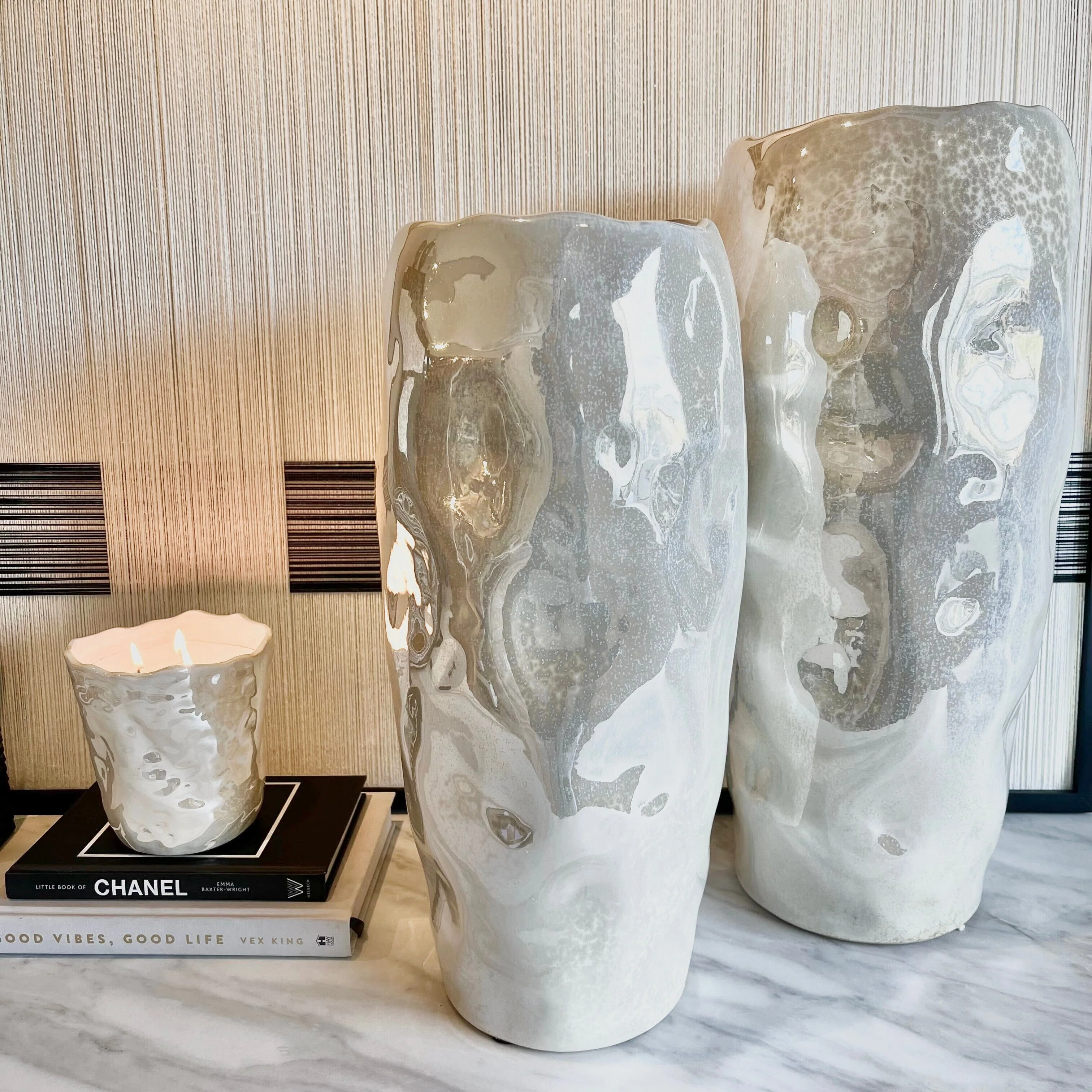 Lucienne Pearlescent Abstract Decorative Vase - Image 3