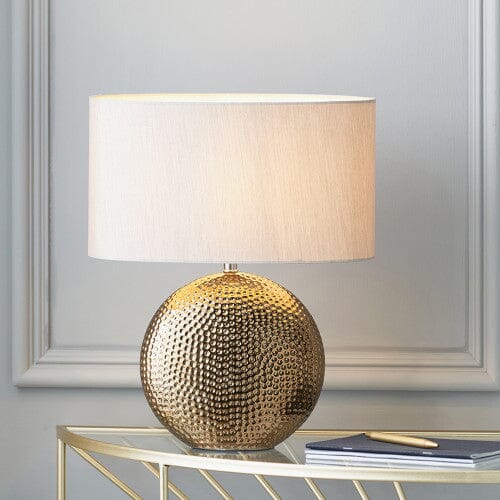 Lucinda Bronze Hammered Rounded Table Lamp
