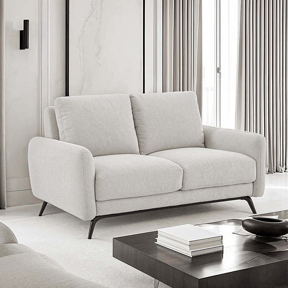Lucinda Oatmeal Textured Fabric 2 Seater Sofa