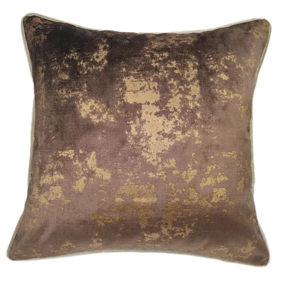 Mabel Chocolate & Gold Abstract Cushion - 43x43cm - Image 2