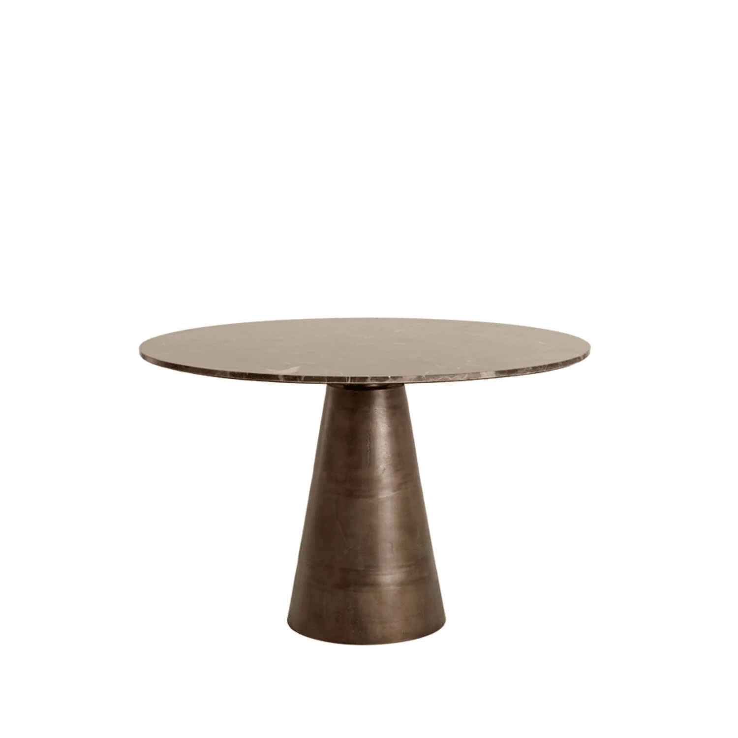 Macci Large Bronze & Dark Marble Round Dining Table - Image 2