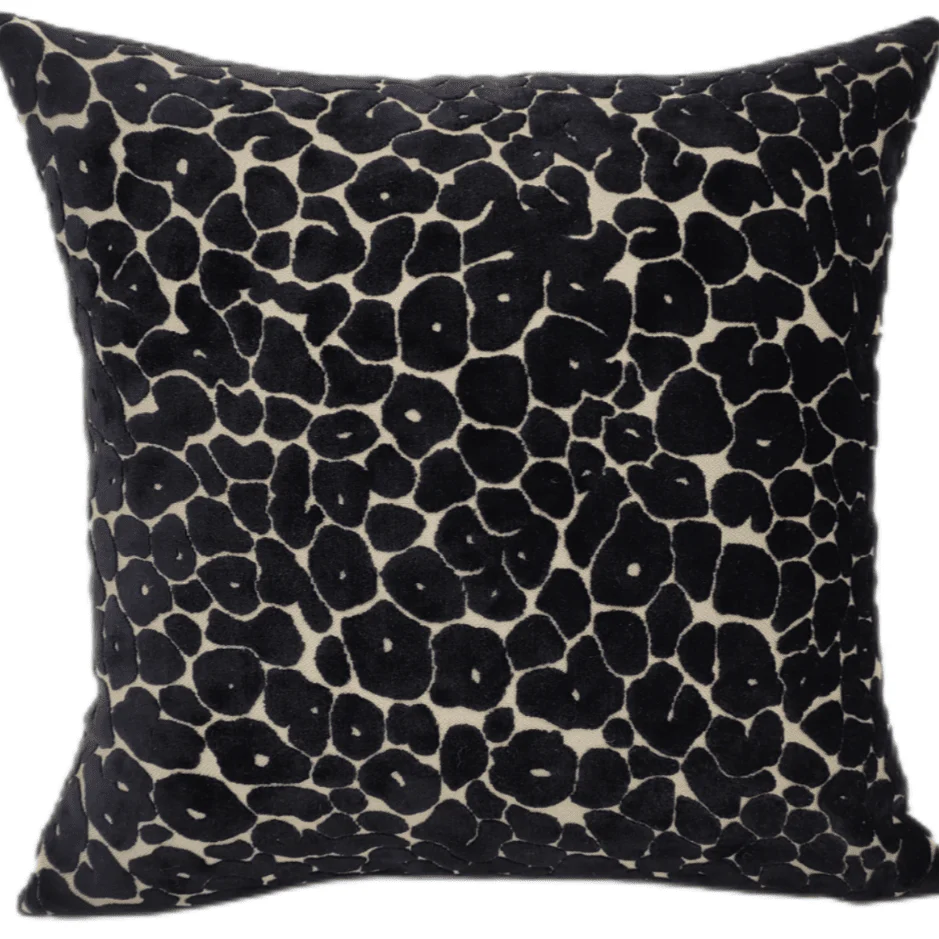 Macy Black & Cream Leopard Print Cushion - 43x43cm - Image 3