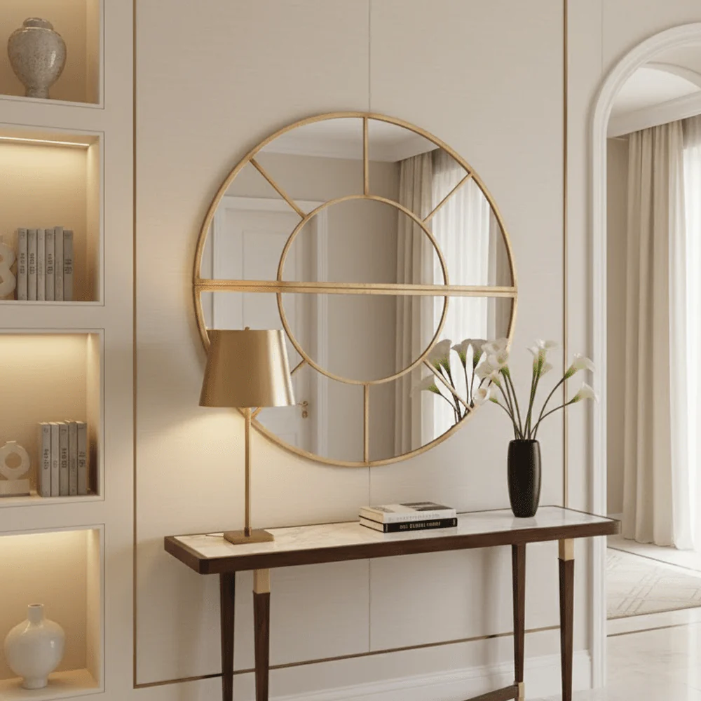 Magda Antique Gold 2 Half Moon Wall Mirror