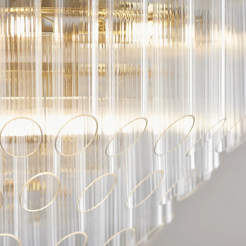 Maisie Luxury Gold & Glass 12 Light Pendant Ceiling Light - Image 3