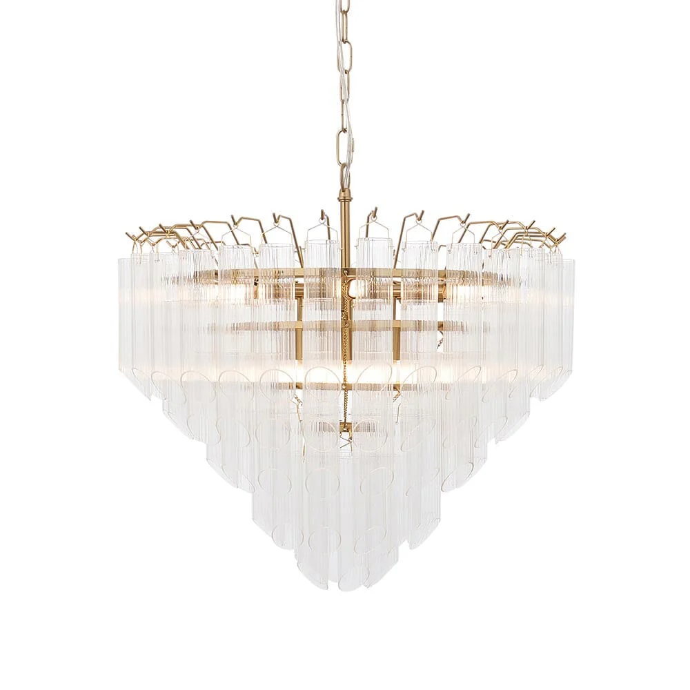 Maisie Luxury Gold & Glass 12 Light Pendant Ceiling Light - Image 4