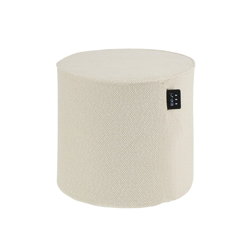 Maldives Outdoor Heated Cream Textured Medium Round Stool - Image 2