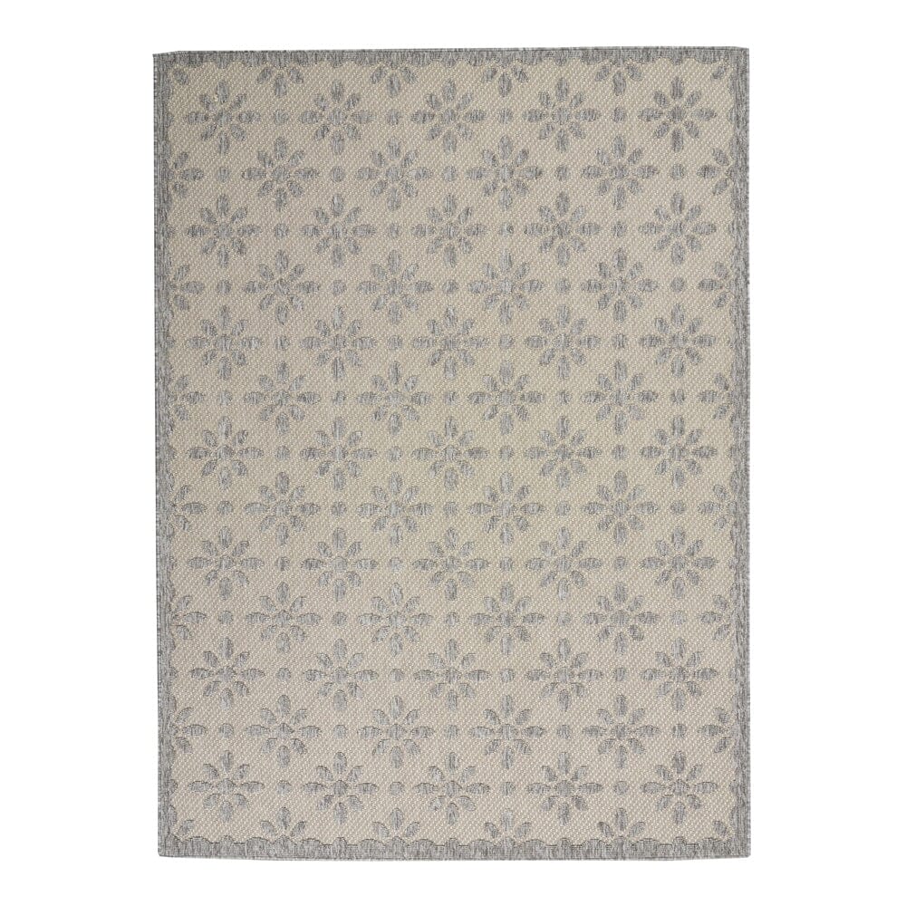 Malibu Cream & Grey Floral Print Indoor / Outdoor Rug - Image 5