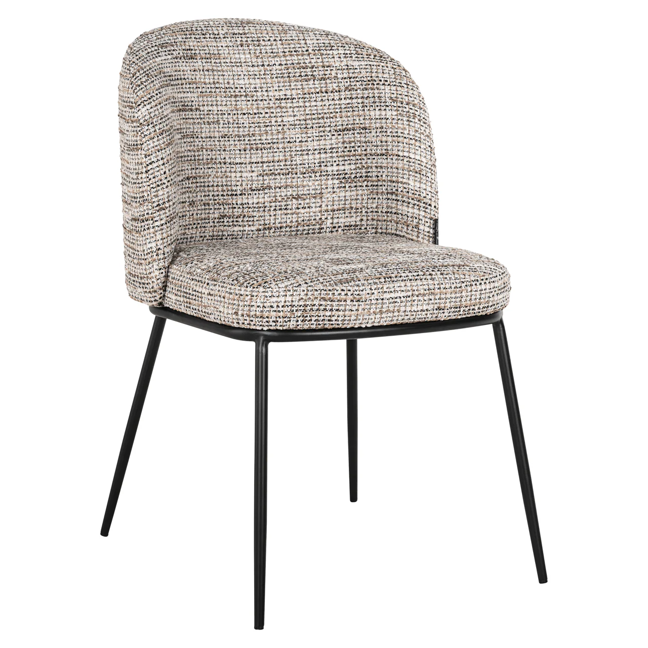 Malou Taupe Two Toned Textured Dining Chair with Black Legs - Set of 2 - Image 2