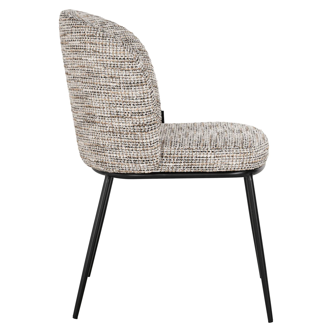 Malou Taupe Two Toned Textured Dining Chair with Black Legs - Set of 2 - Image 3