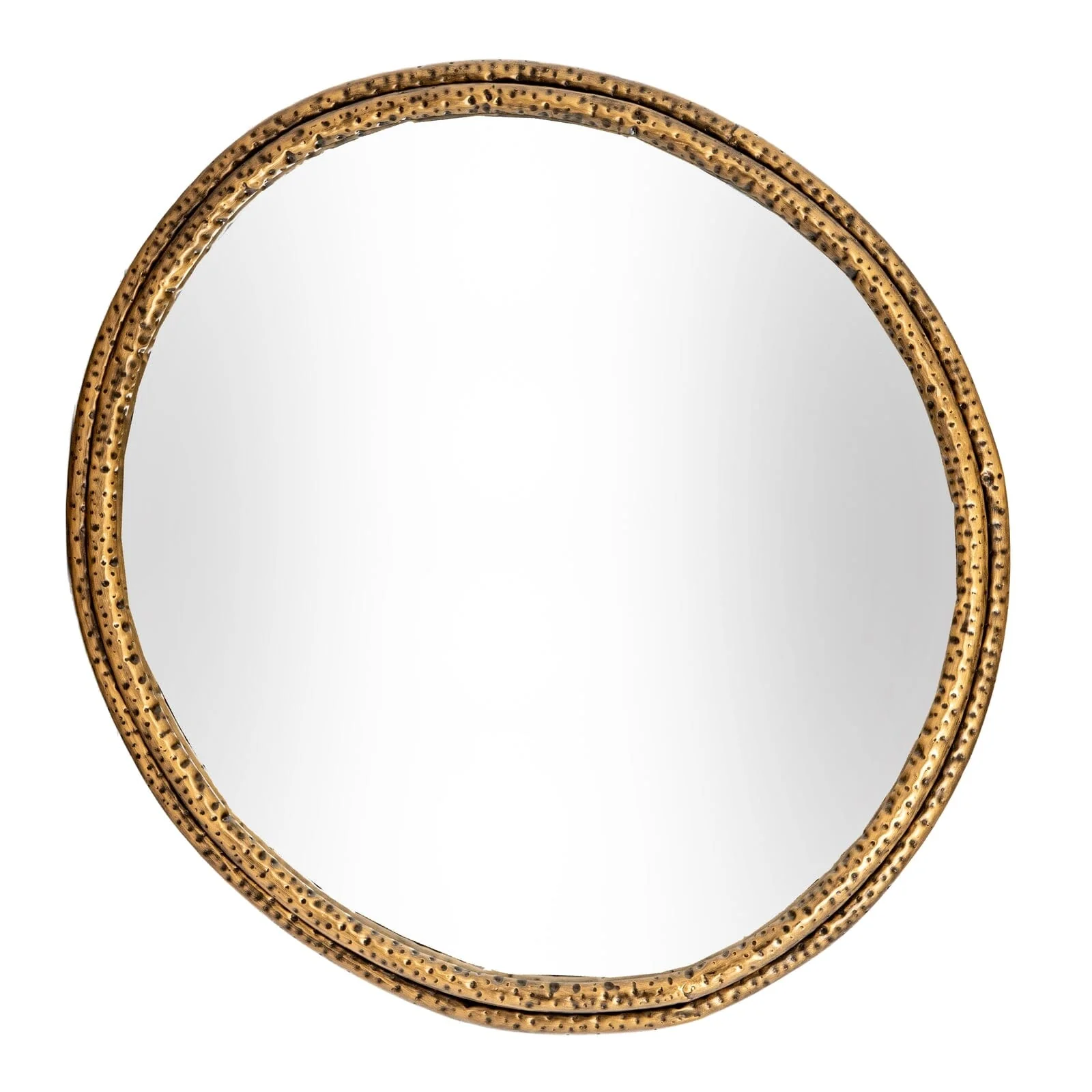 Maltere Gold Large Mirror with Dimpled Frame - Image 2