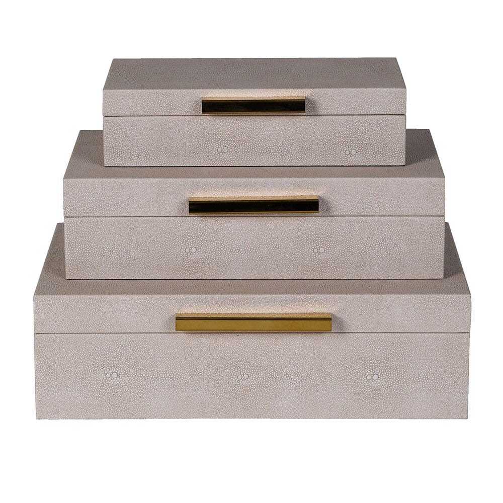 Margot Taupe & Gold Decorative Storage Boxes - Set of 3 - Image 2