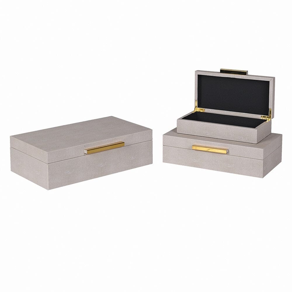 Margot Taupe & Gold Decorative Storage Boxes - Set of 3 - Image 3