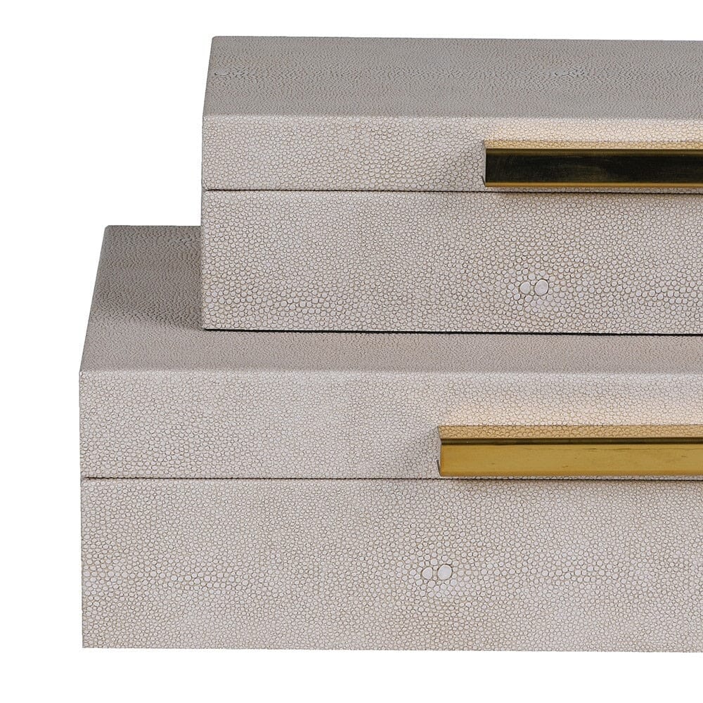 Margot Taupe & Gold Decorative Storage Boxes - Set of 3 - Image 5