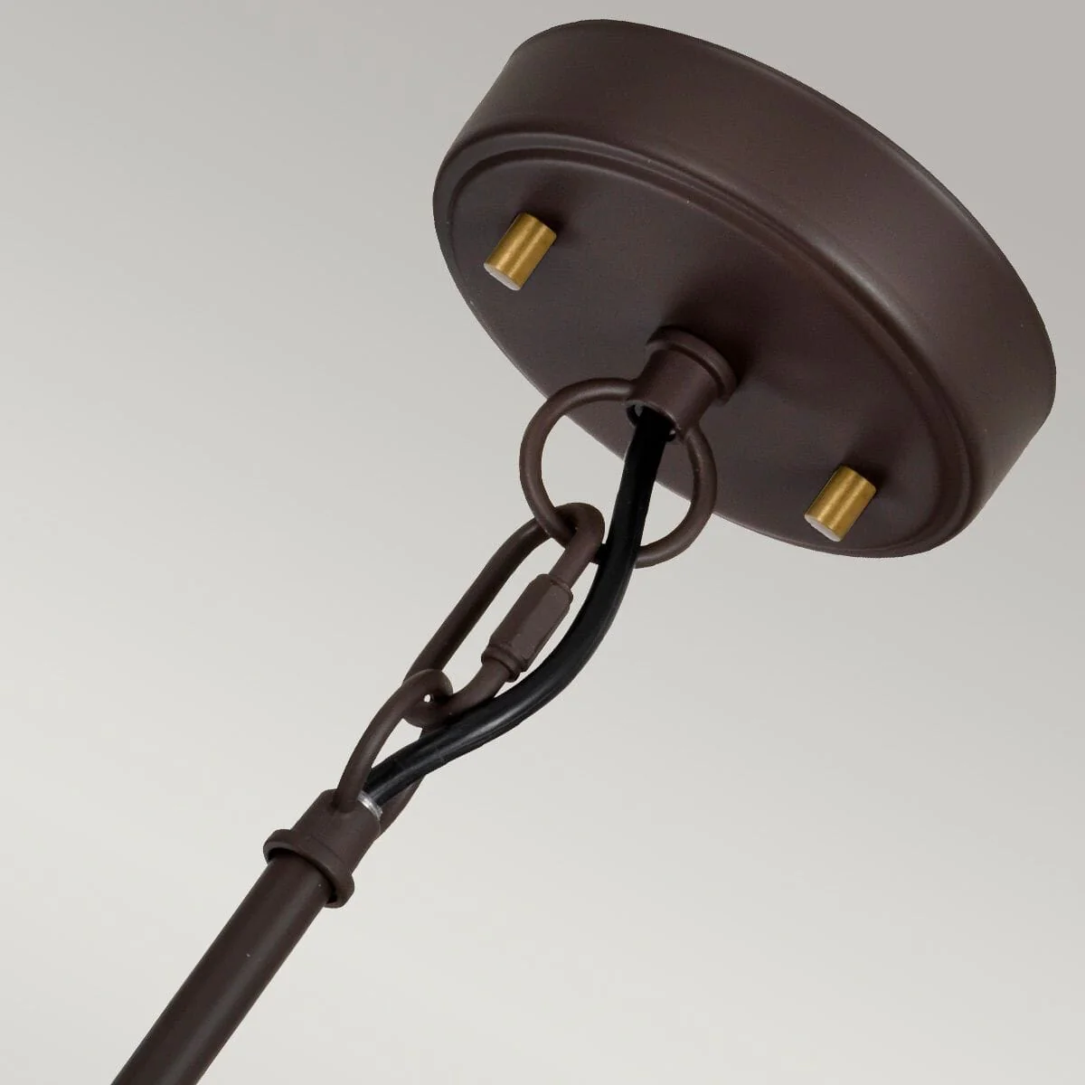 Maria Dark Brown & Brass Ribbed Glass 3 Light Pendant Ceiling Light - Image 3