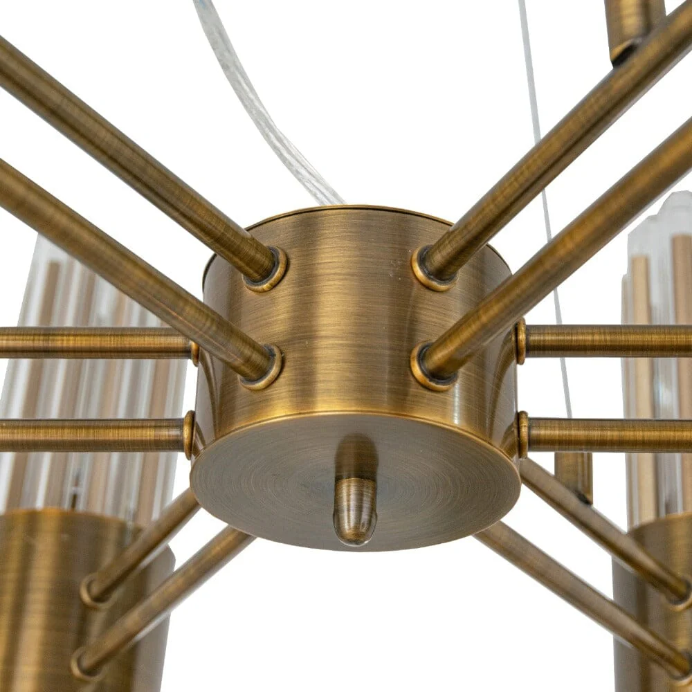 Maribelle Premium Brass & Glass 6 Arm Chandelier - Image 4