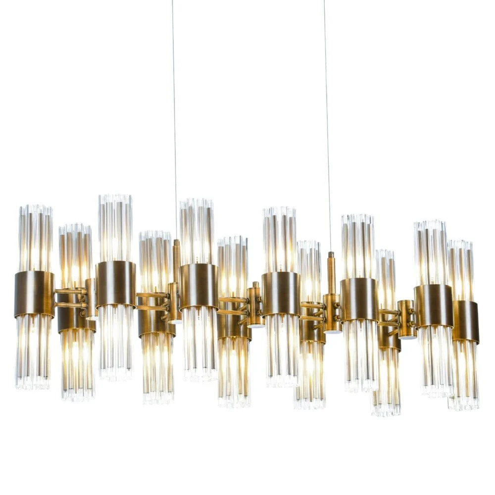 Maribelle Premium Gold Rectangular Chandelier - Image 2