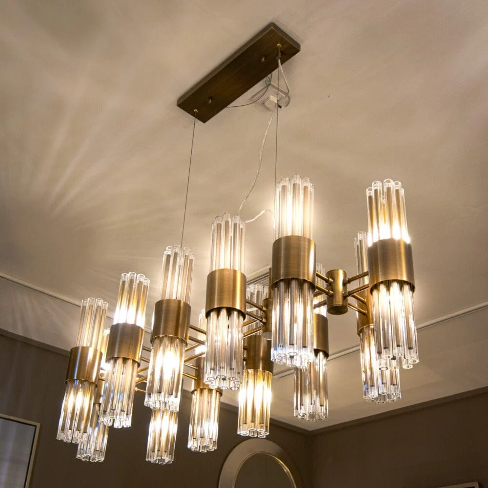 Maribelle Premium Gold Rectangular Chandelier - Image 3