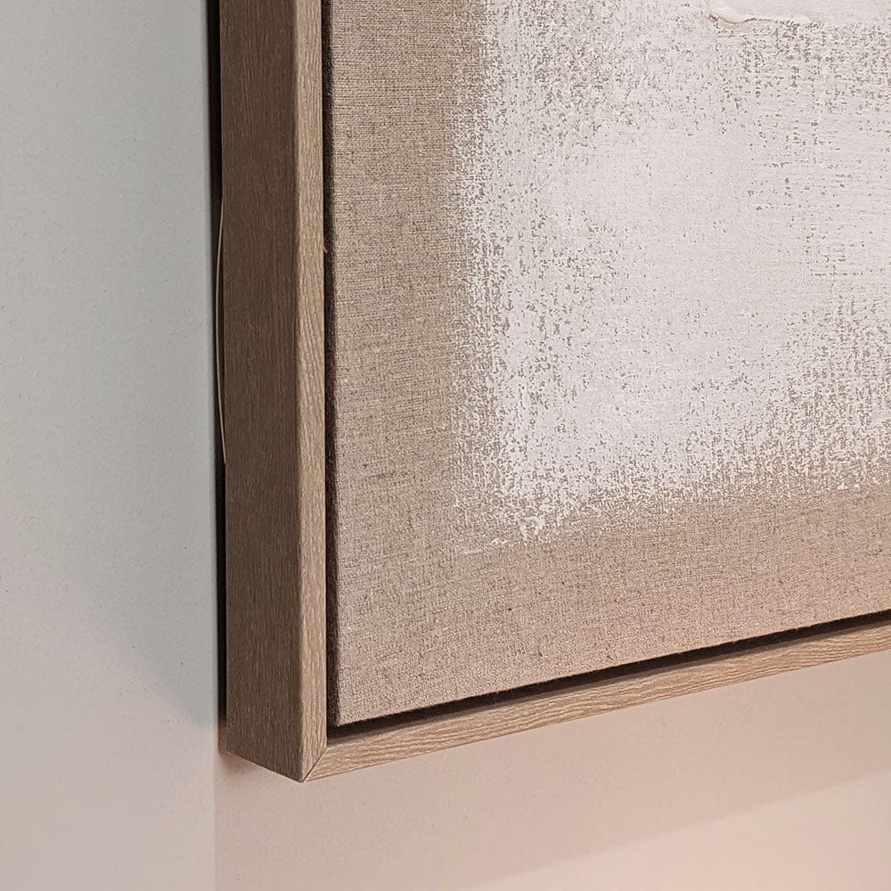 Marilyn Taupe & White Abstract Framed Canvas Wall Art - Image 3