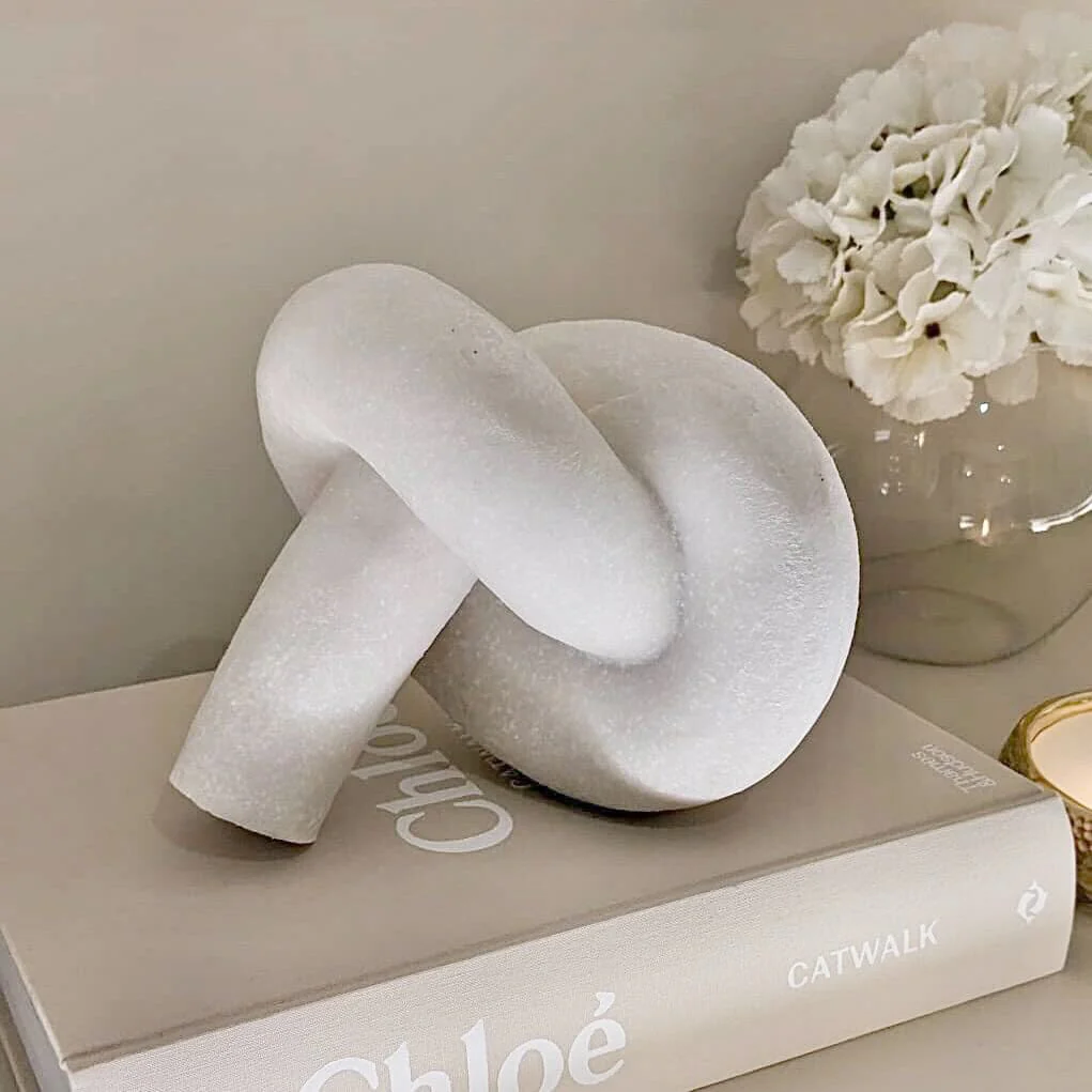 Marina White Stone Decorative Knot Ornament - Image 2