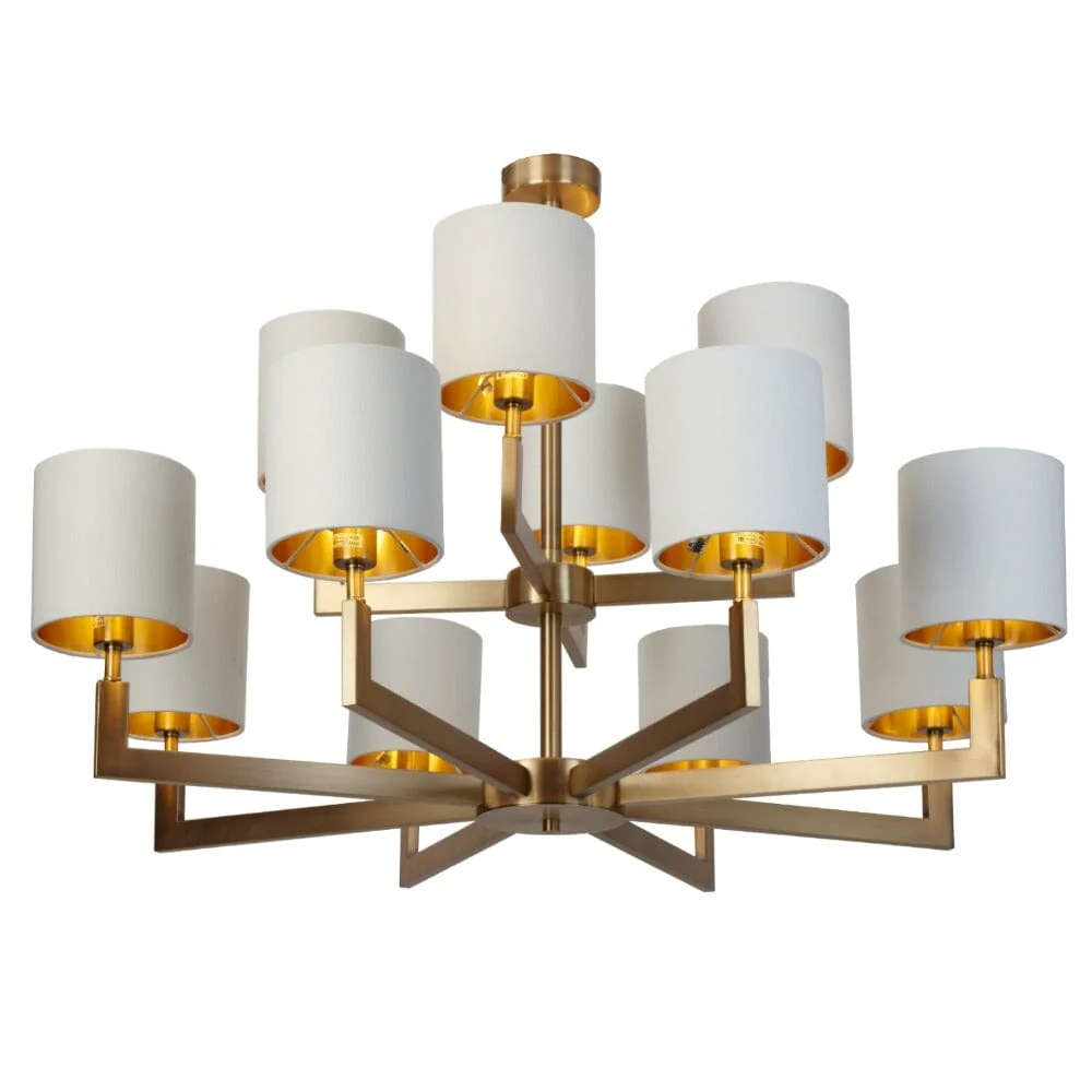 Marlia Luxury Brushed Brass 12 Light Chandelier - Image 2