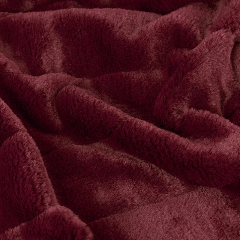 Marlowe Burgundy Faux Fur Throw - Image 4