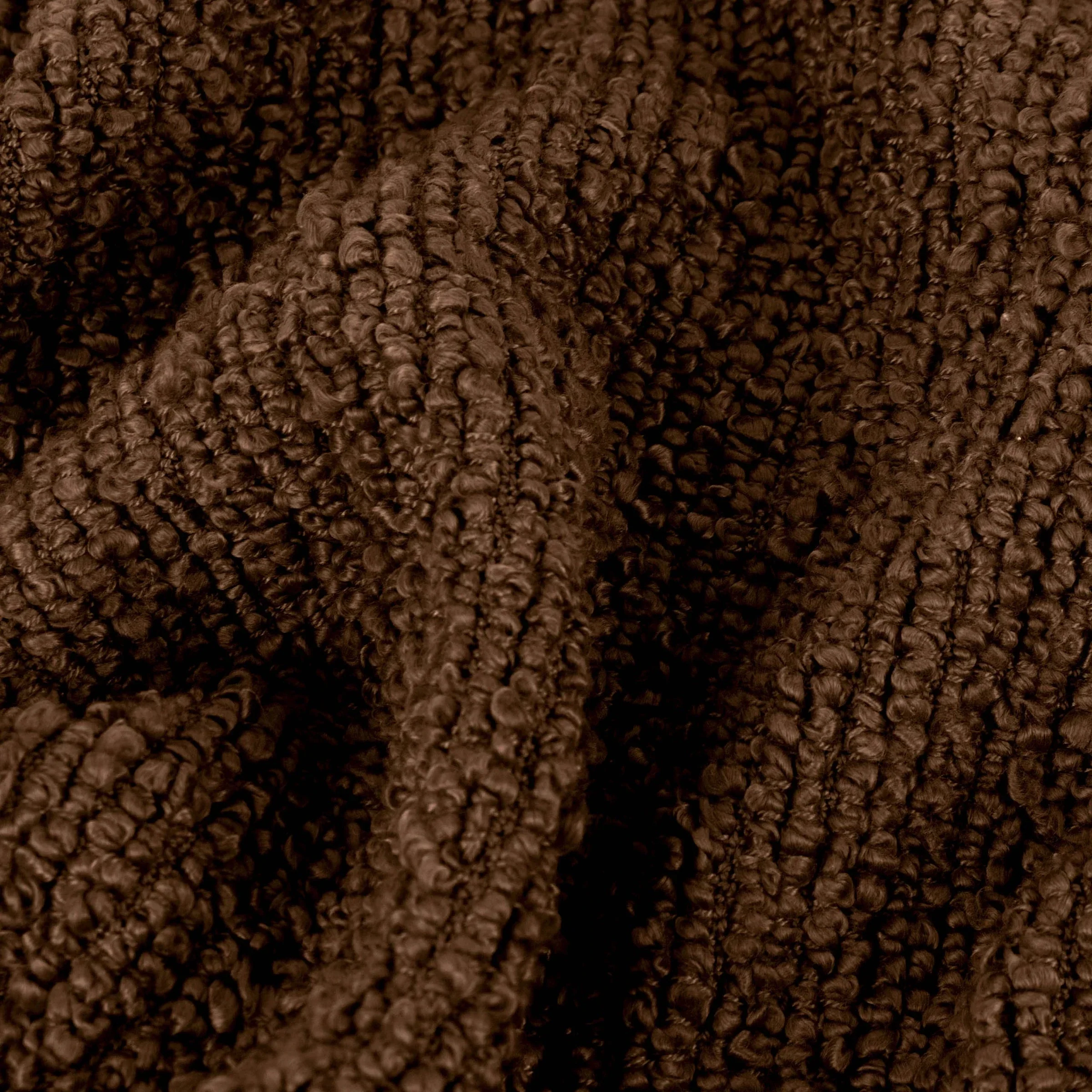 Marni Brown Boucle Textured Tasselled Throw - Image 4
