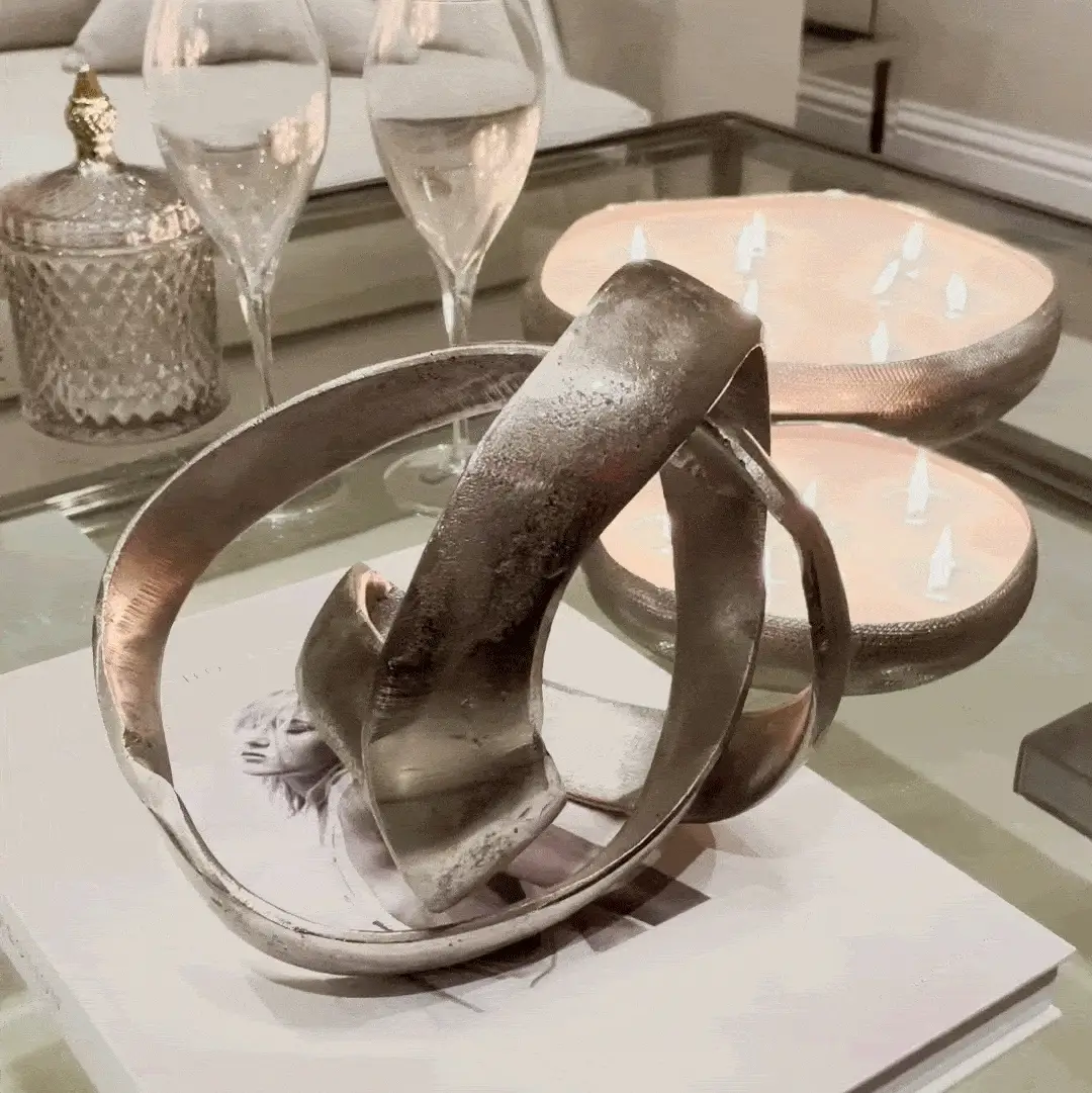 Marteli Decorative Silver Knot Sculpture - Image 5