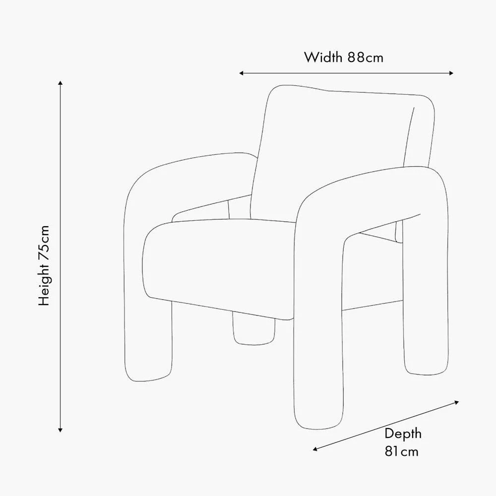 Marylebone White Textured Fabric Accent Chair - Image 10