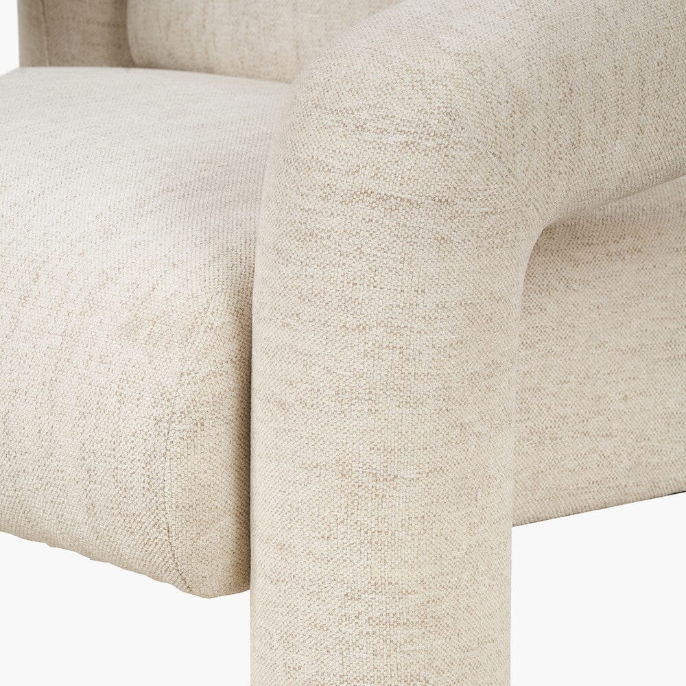 Marylebone White Textured Fabric Accent Chair - Image 6