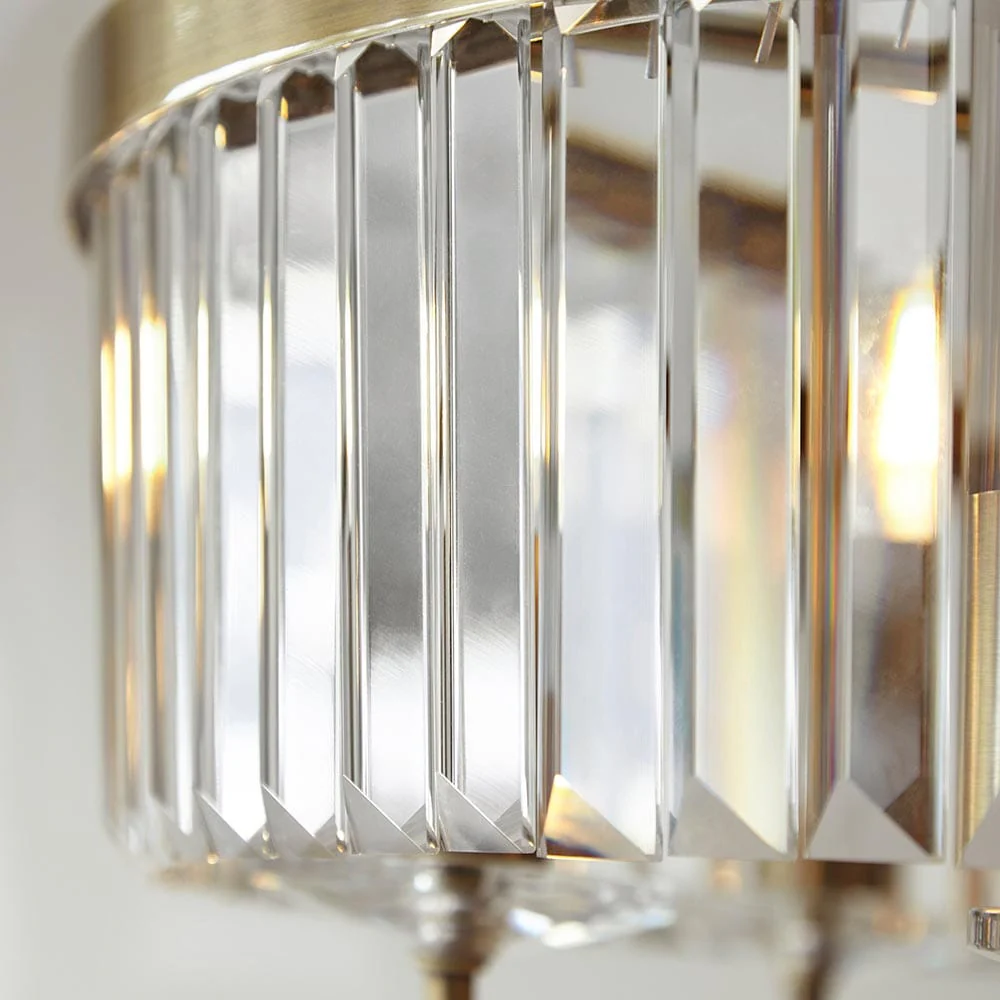 Masika Brass & Glass 6 Light Pendant Ceiling Light - Image 2